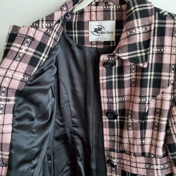 Pink Plaid Coat - ZLC Collections - Size M - Picture 5 of 9